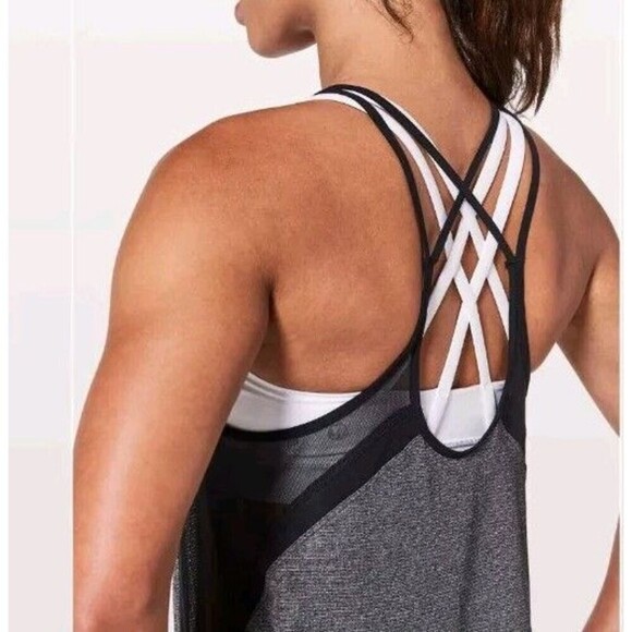Lululemon Run Off Route Tank Top Black Mesh Size Small/Medium - Picture 2 of 10